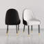 Ensemble de 2 chaises de salle à manger modernes en cuir de polyuréthane noir avec pieds en métal Larman-160225308