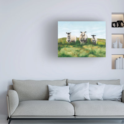 Wrapped Canvas Wall Art - Michael Willett  'Solitary Sheep I' Wall Art for Living Room, Bedroom, or Office Décor  - 14x19