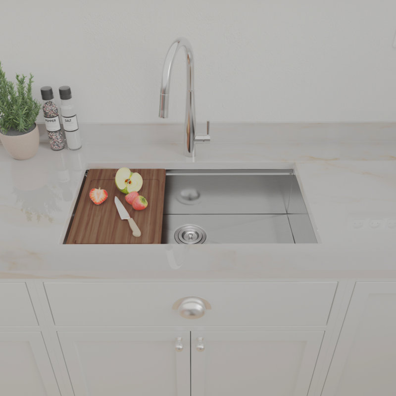 32 X 18 Inch Undermount Workstation Sink, Stainless Steel Single Bowl Kitchen Sink 18 Gauge
