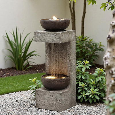 Isaura Polyresin Floor Fountain with LED Lights