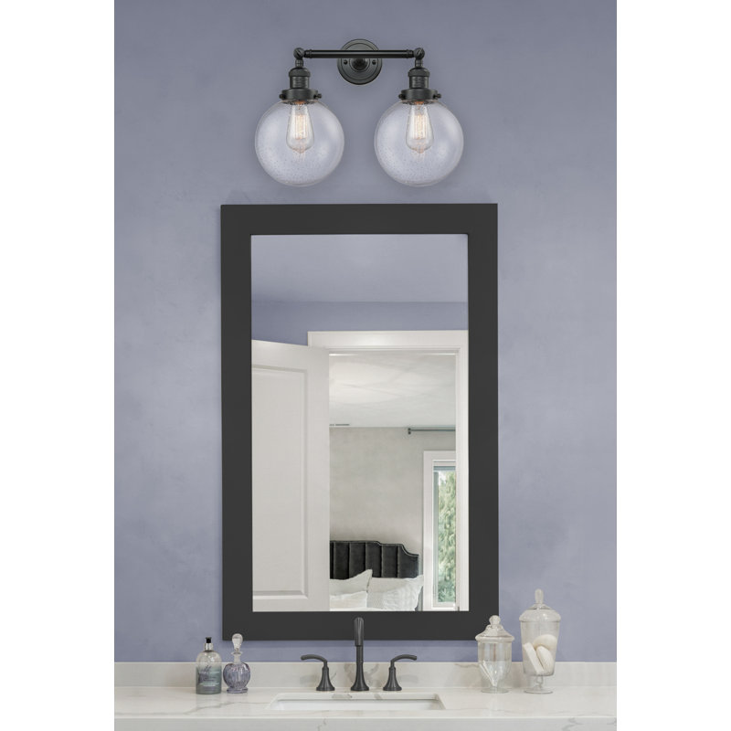 Clementina 2 - Light Dimmable Vanity Light, 60 Watt Vintage Incandescent Bulb, Seedy, Matte Black