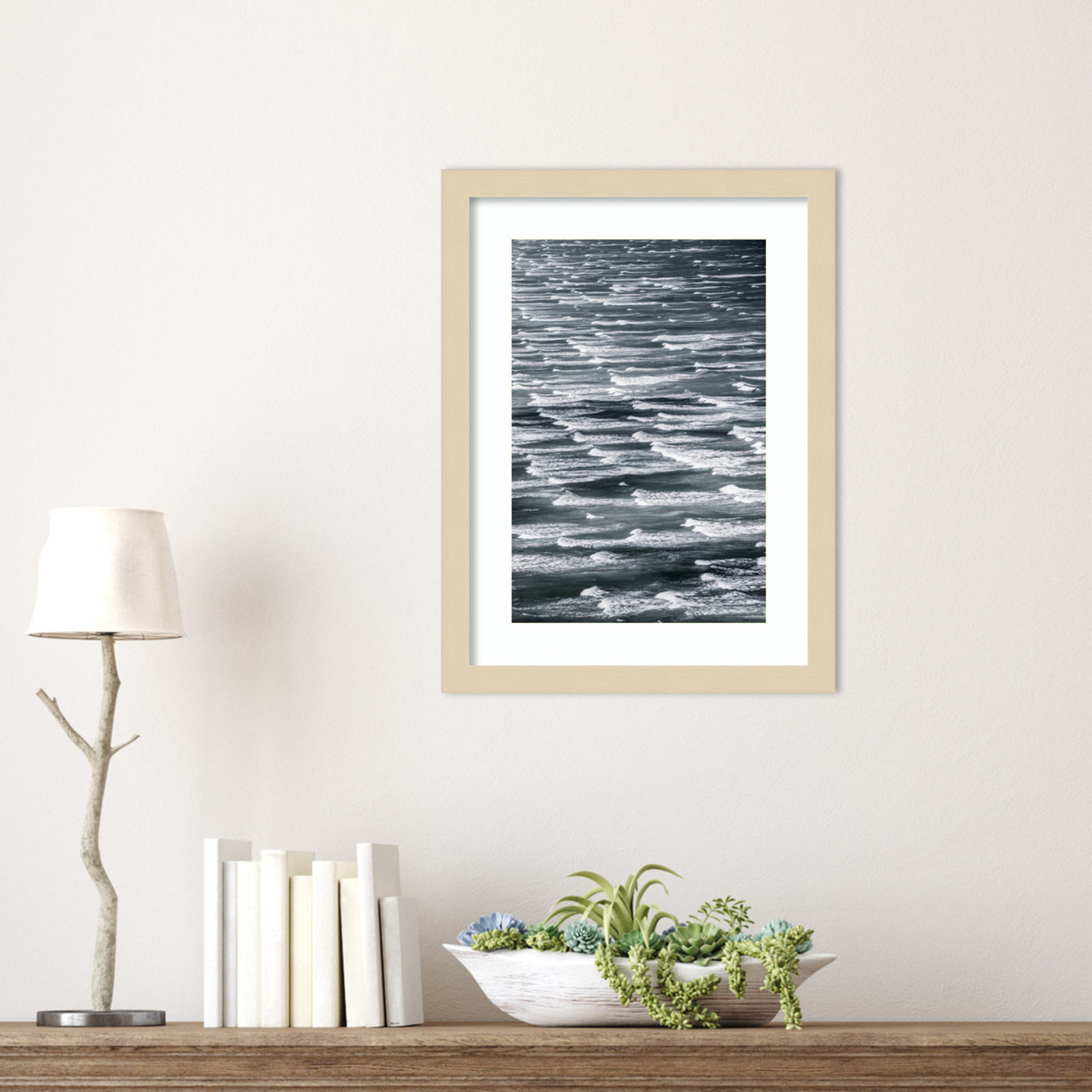 Daisey "Infinite Waves 02" Print, Brown Framed, 17" H x 13" W