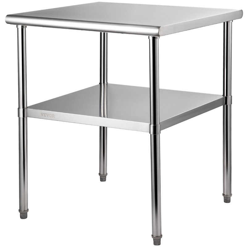 Heavy Duty Stainless Steel Kitchen Prep Table with Adjustable Undershelf