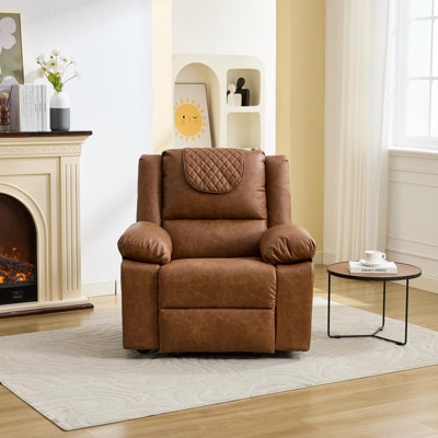 Manual Recliner Lounge Chair with 135° Adjustable Tilt, Massage & Heating, Side Pockets & Remote Control for Living Room and Bedroom