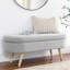 Banc de rangement gris, 43,5 po x 16 po x 16 po, avec des pieds en bois d'hévéa précis - tabouret de pieds et banc ovale gris-241722577