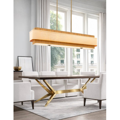 Luminaire suspendu 3 lumières en tissu et en corde naturelle Narberth