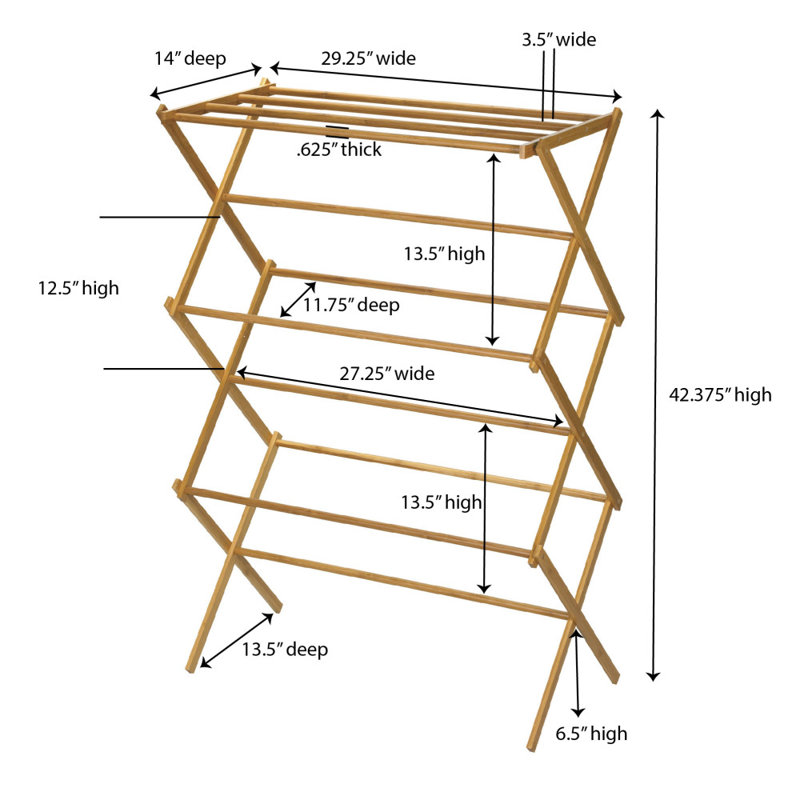 Bamboo Foldable Accordion Drying Rack