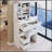Compact and Practical Vanity Table Set with Cushioned Stool and Multiple Storage Layers-941154361