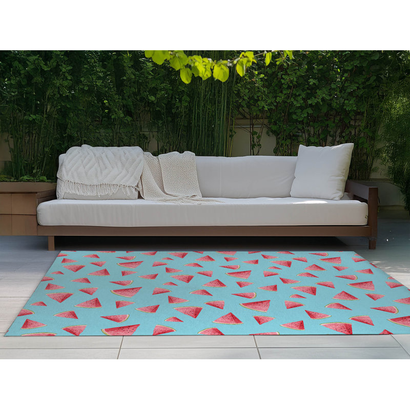 Tapis d'extérieur Summer Melon, Rectangulaire 3 pi x 5 pi