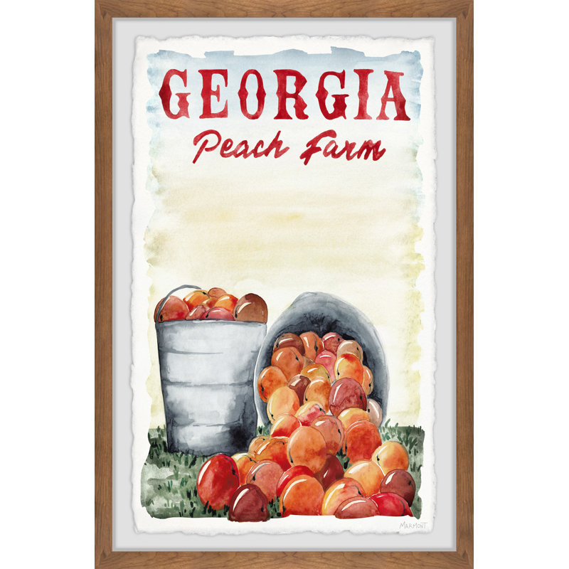 Fresh Georgia Peaches - Reproduction d'art sur papier encadrée, H 36 po x l 24 po x P 1,5 po