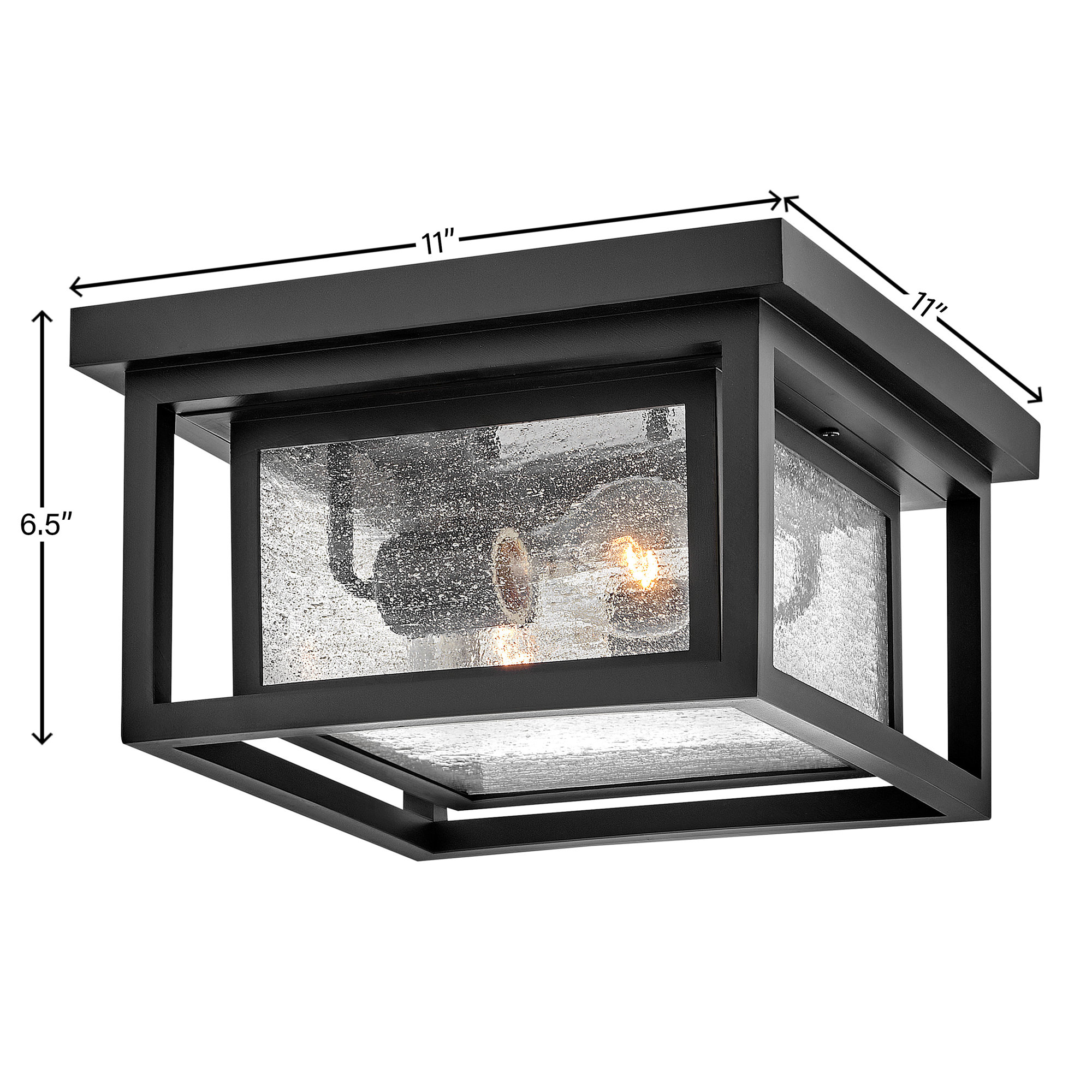 Kirton Square Outdoor Flush Mount, Black