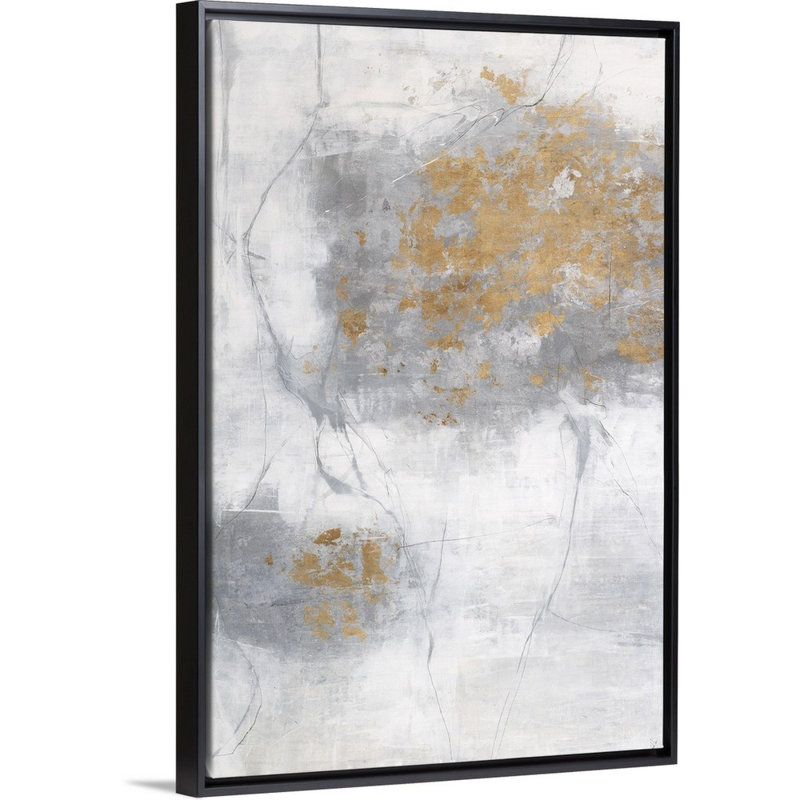 Cool Silver II - Print on Canvas, Black Floater Framed, 38" H x 26" W x 1.75" D