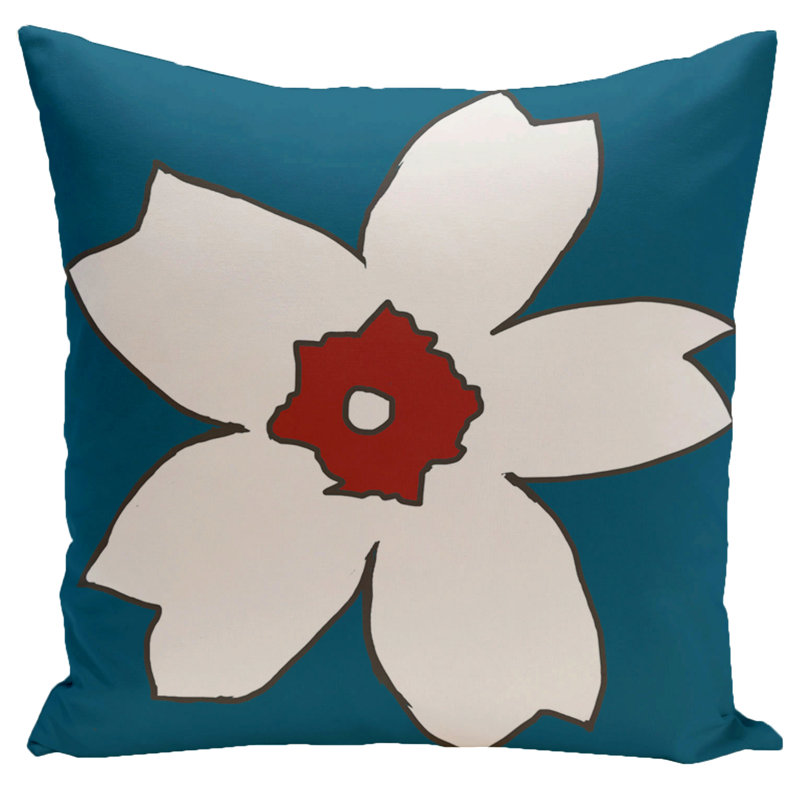 Housse de coussin carrée/insert, H 16 po x l 16 po, Sarcelle / dragon