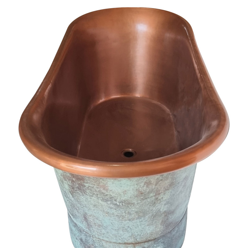 1778mm x 711mm Freestanding Soaking Copper Bathtub