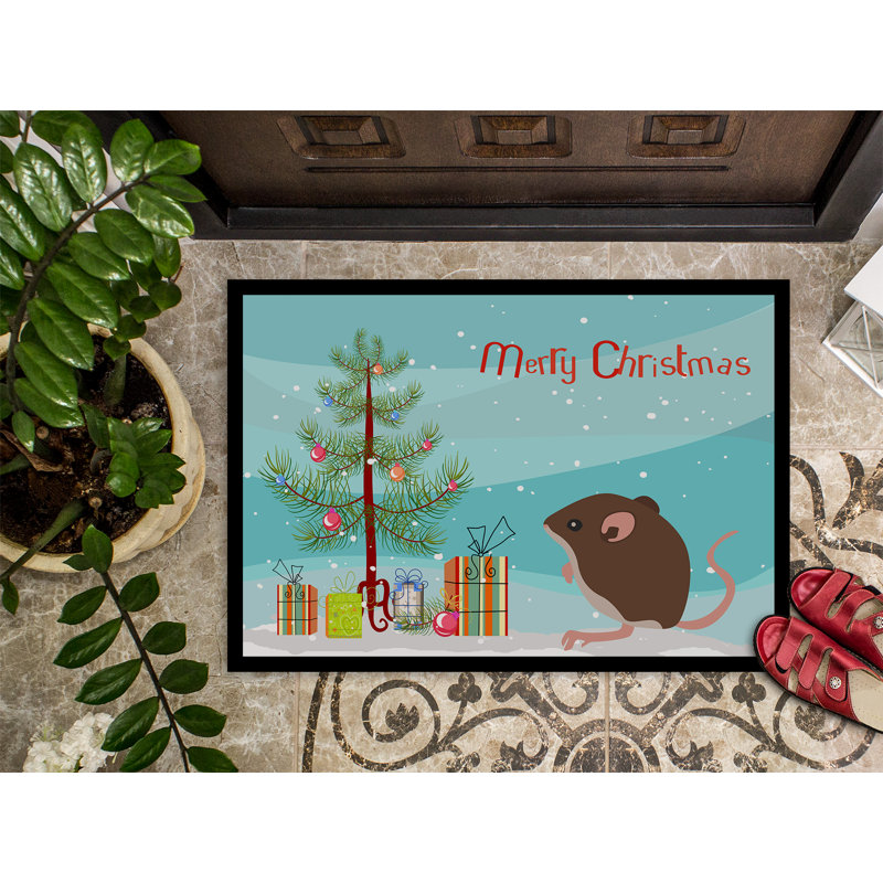 Ivy Non-Slip Christmas Doormat, Baby Mouse