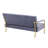 Ernst Modern Small Sofa Luxurious Velvet Couch With Tone Metal Arms & Legs For Living Room, Home Office & Studio-110862356