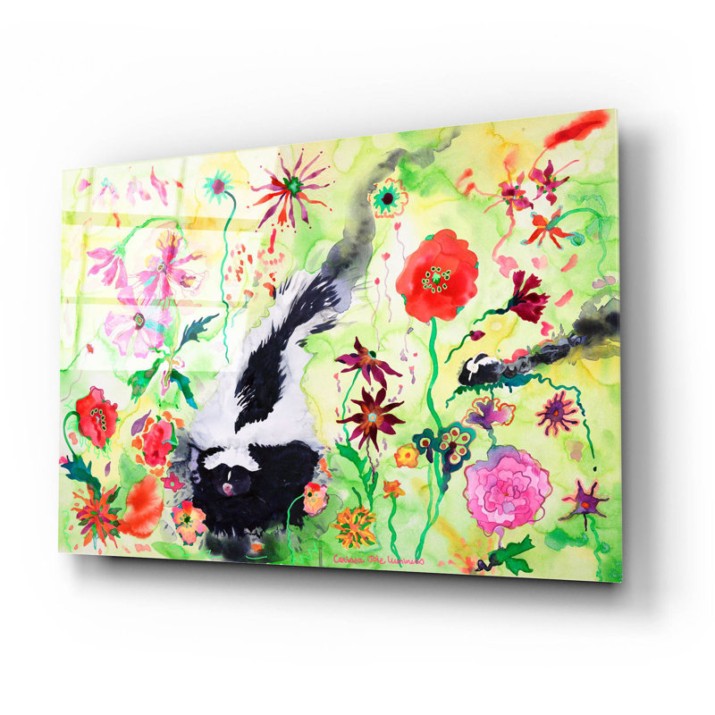Mouffette sur plastique / acrylique, H 16 po x l 24 po x P 0,2 po