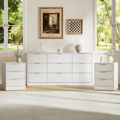 3-Piece 9-Drawer Dresser & 3-Drawer Nightstand Set