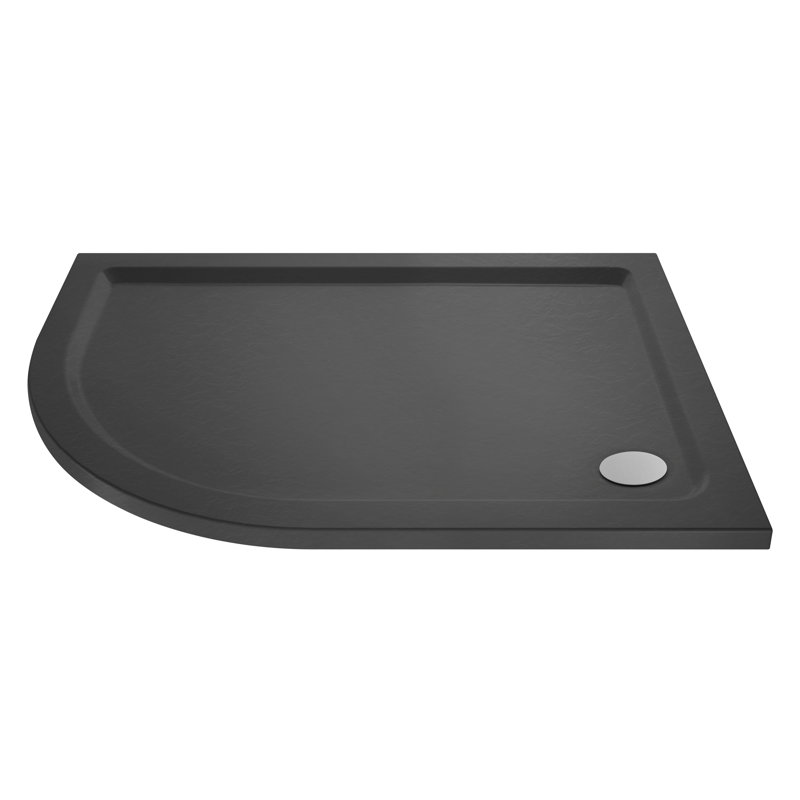 Standard Shower Tray - Slate Grey, 40mm H x 900mm W x 760mm D, Left