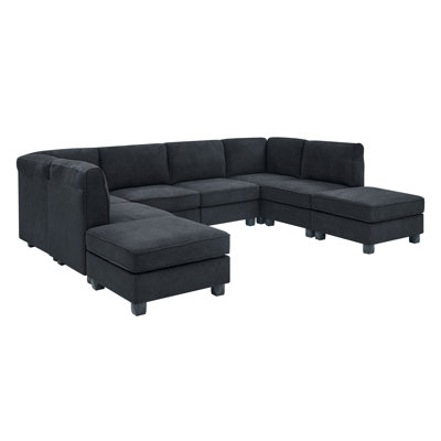 Canapé modulaire de coin avec repose-pieds 118 po Prichard