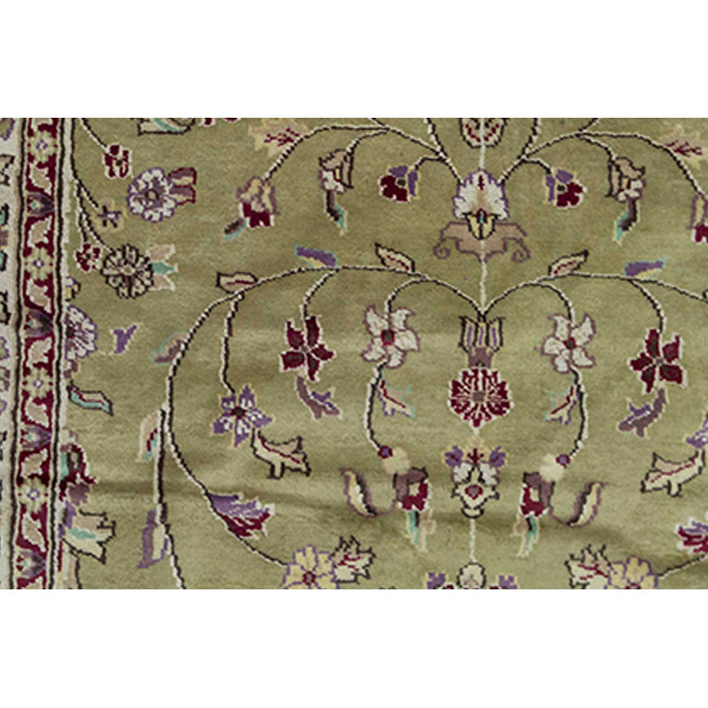 Hand-Knotted High-Quality Gold and Ivory Area Rug