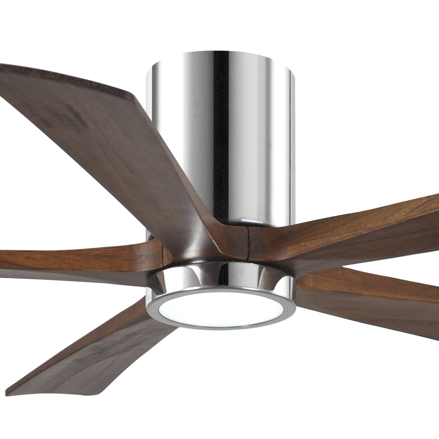 Irene Ceiling Fan with LED Light Kit, Polished Chrome, 52", Walnut Tone