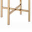 Ensemble de miroir de coiffeuse et tabouret 2 pièces Dika, siège en similicuir, blanc et or