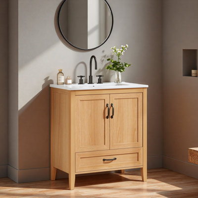 30" Bathroom Vanity with Ceramic Sink Top