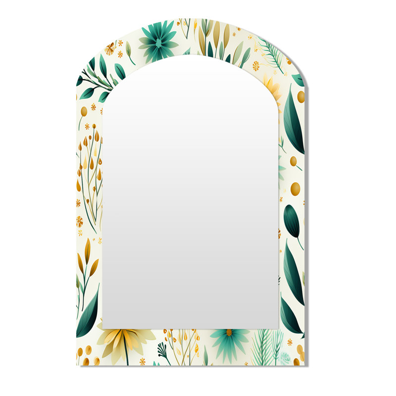 Motif de rêve botanique bohémien vert, 43 po x 33 po