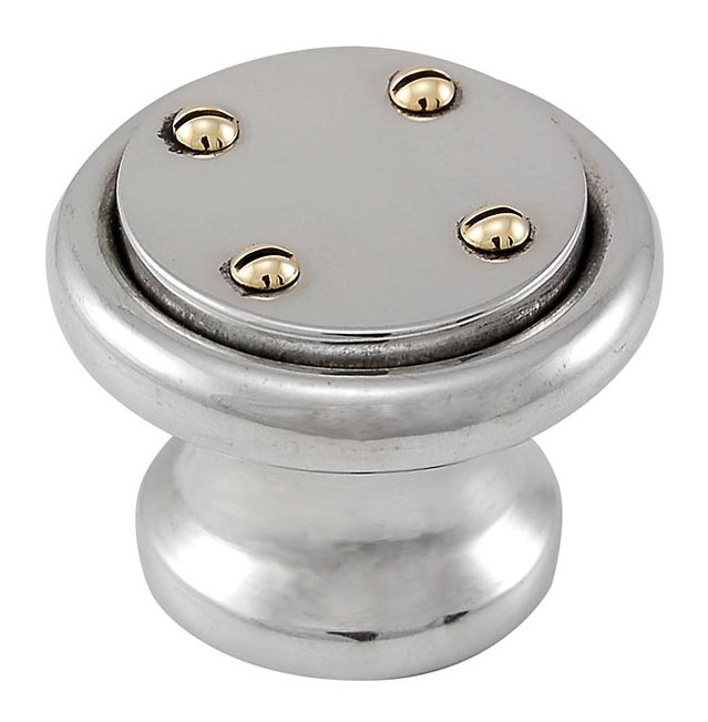 Poignée champignon Archimède, Argent poli, L 1 po x l 1 po