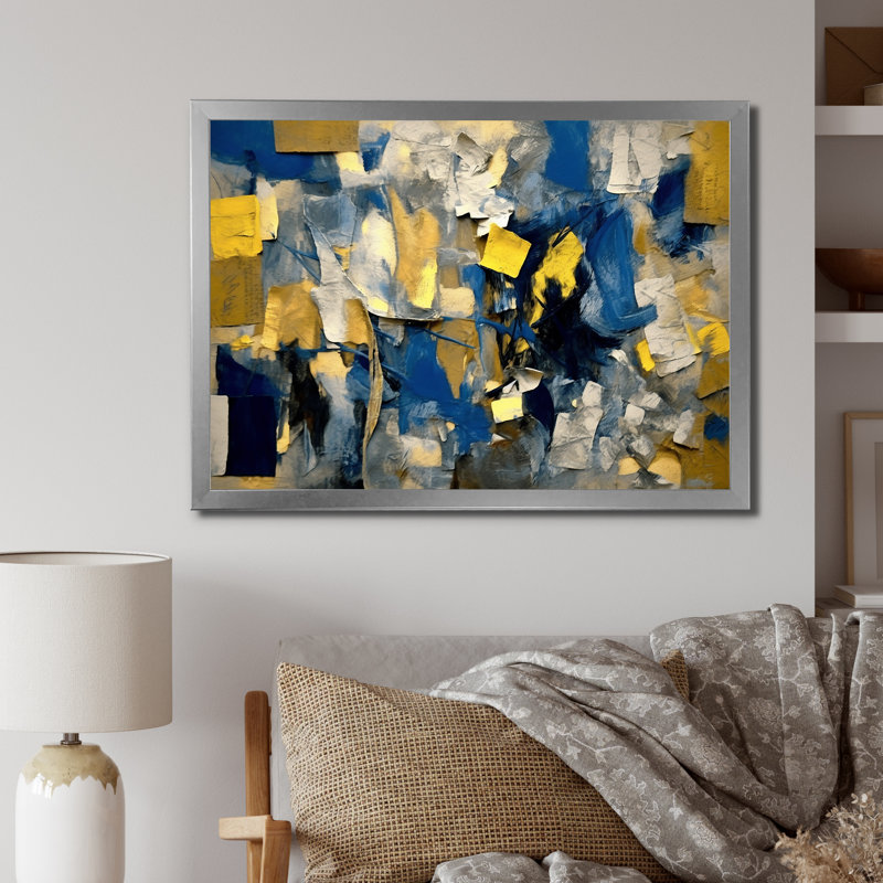 " Jazz Interchange I ", Silver Single Picture Framed, 12" H x 20" W x 1" D