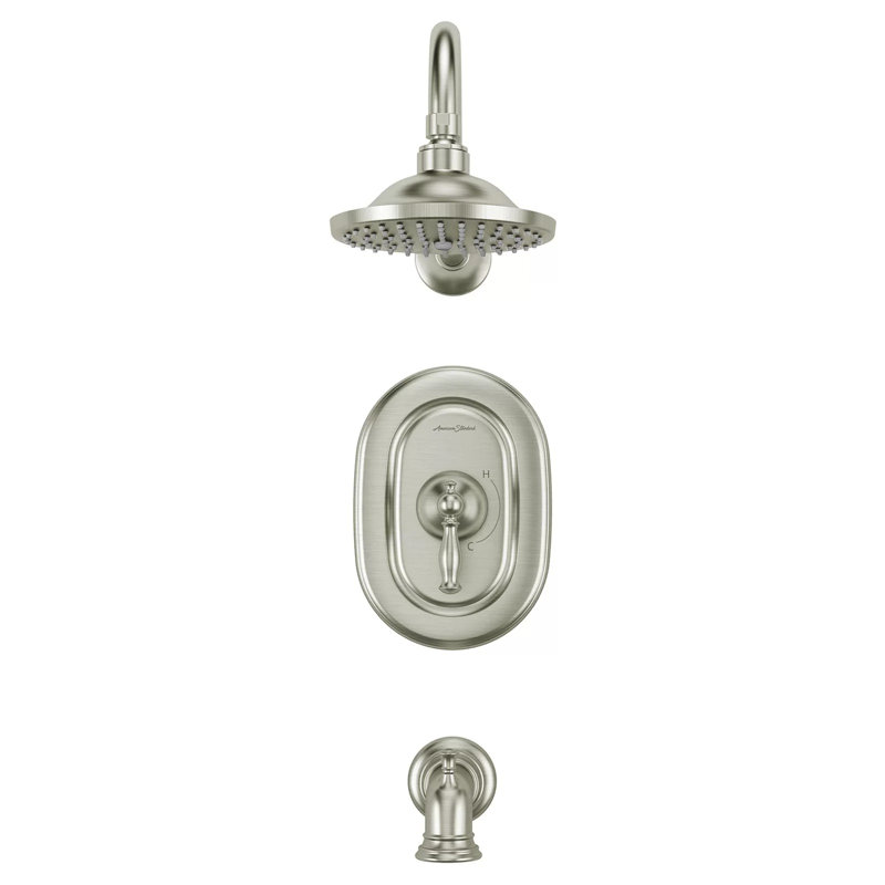 Robinet de baignoire et douche thermostatique avec inverseur Quentin, Nickel brossé