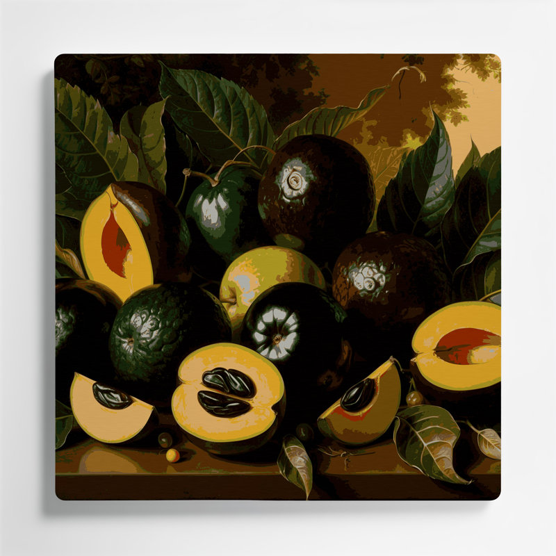 Art mural en métal Fruit brun Sapote