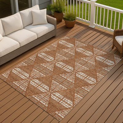 Machine Washable Indoor/Outdoor Chantille ACN2672 Geometric Rug