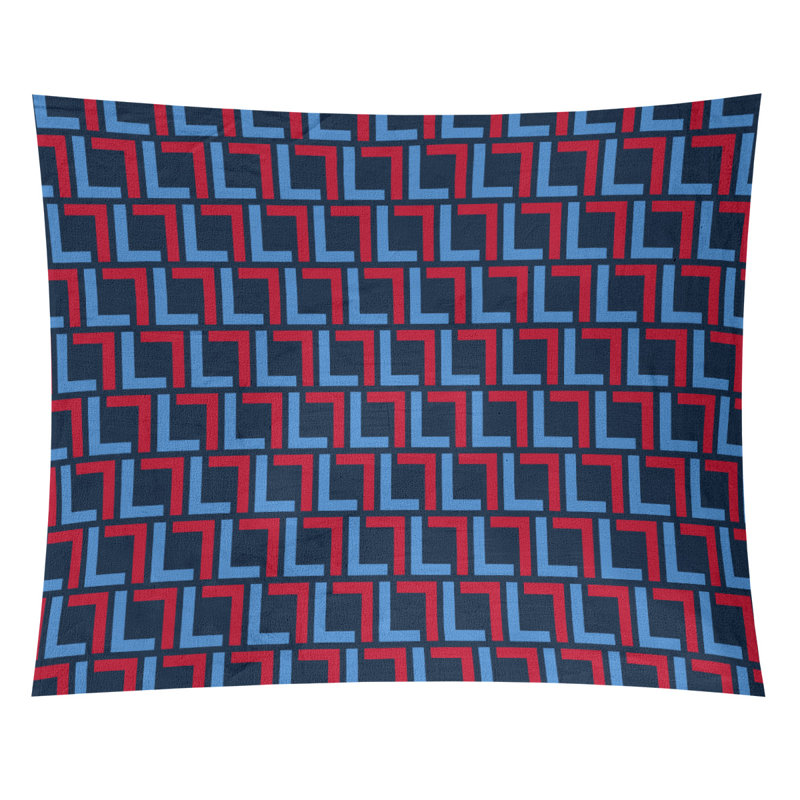 Tapisserie de football de luxe, H 27,5 po x l 37,5 po, Mauve / noir / blanc, Microfibre