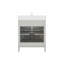 Meuble-lavabo simple en bois massif l 30 po x P 22 po avec plateau en pierre reconstituée, tiroir et lavabo encastré en céramique Jackson (gris chaud) Jackson-369372083