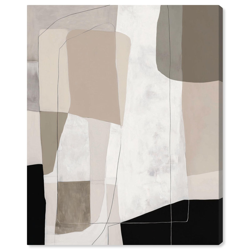 Décoration murale moderne sur toile Neutral Forms II , Peinture sans cadre, H 20 po x l 16 po, Toile tendue
