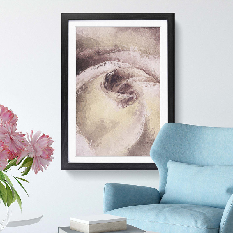 Pale Pink Rose - Framed Print, 65cm H x 48cm W x 2cm D, Black Framed