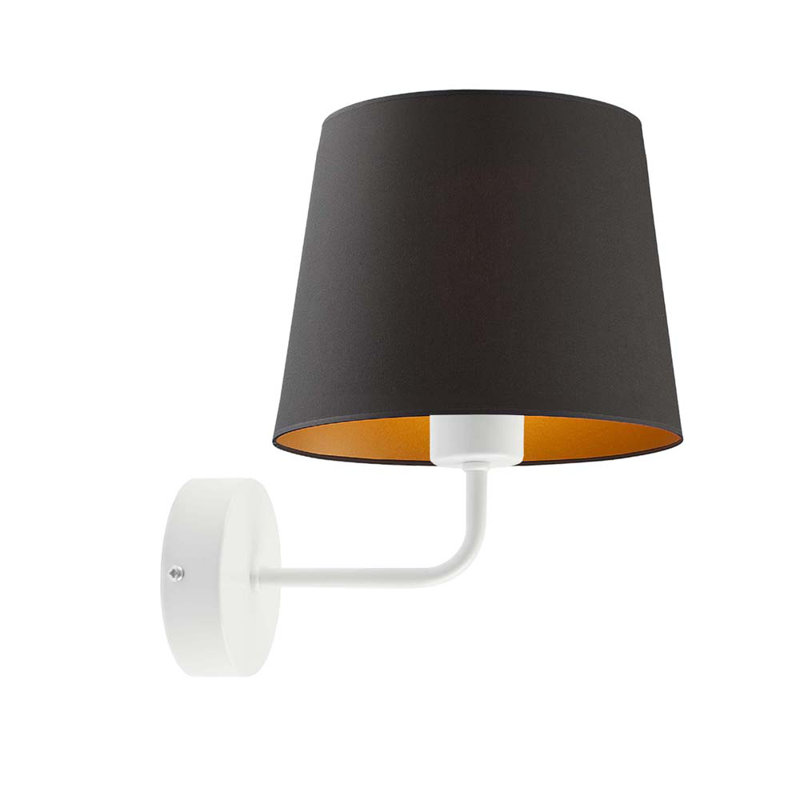 Gedalia Steel Armed Sconce, Black, White