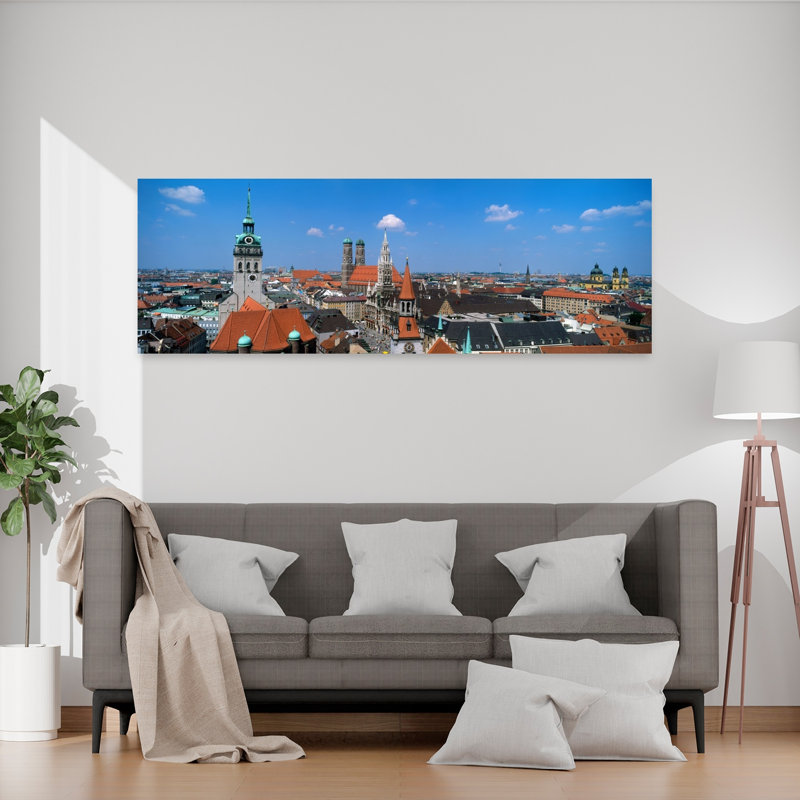 Paysage urbain, Munich, Allemagne, architecture contemporaine abstraite, art mural, H 20 po x l 60 po