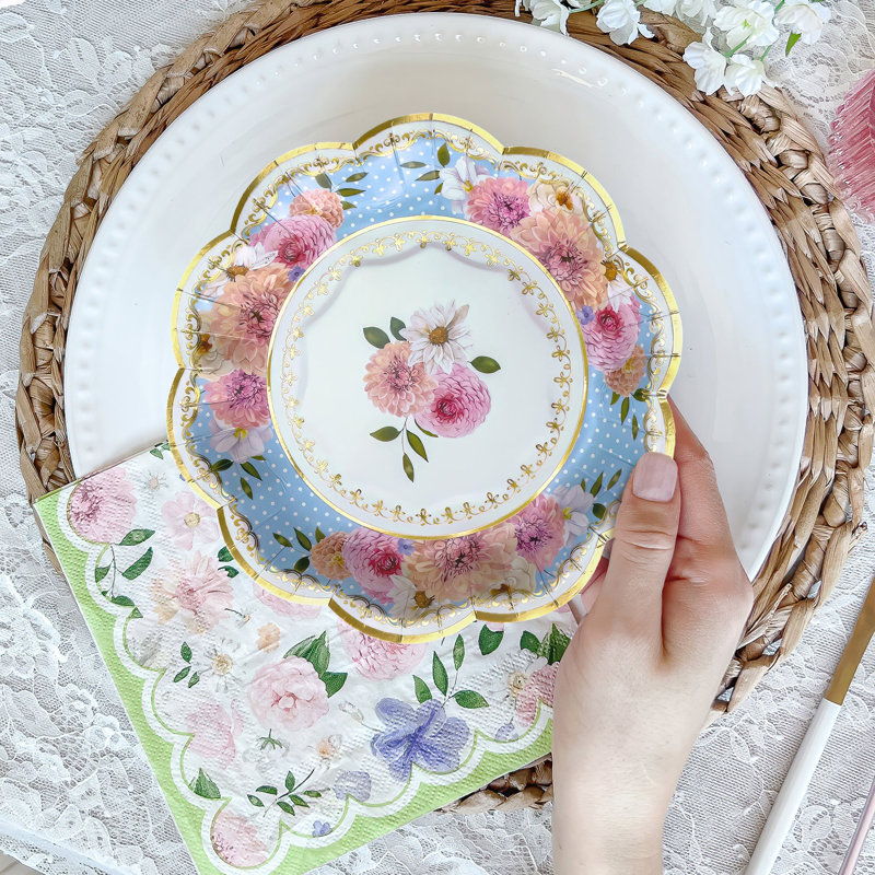 Ensemble de 16 assiettes en papier décoratives de qualité supérieure Kate Aspen