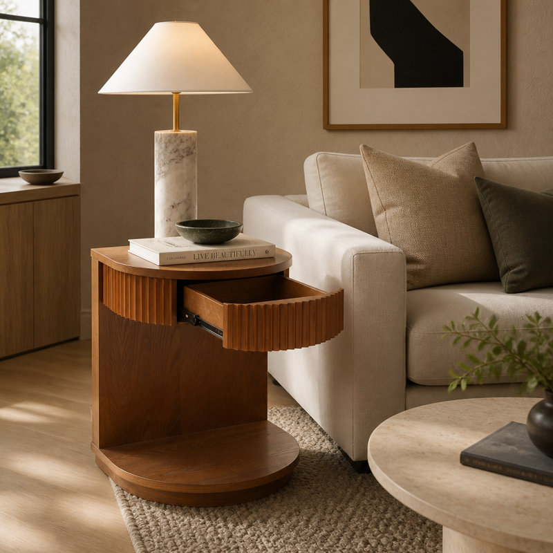 Table d'appoint courbée Mid-Century