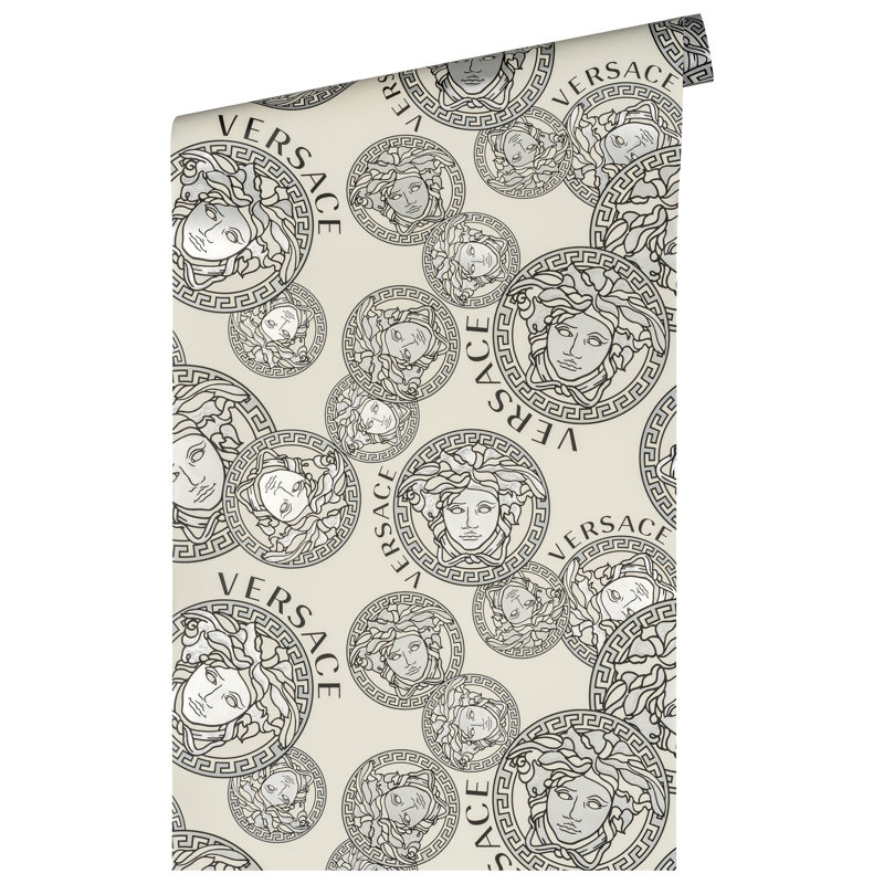 Versace Midnight Sky Monarch Unpasted Vinyl Wallpaper, Silver