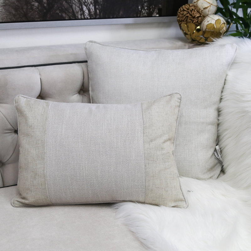  Rectangular Linen Pillow Cover & Insert, Ecru
