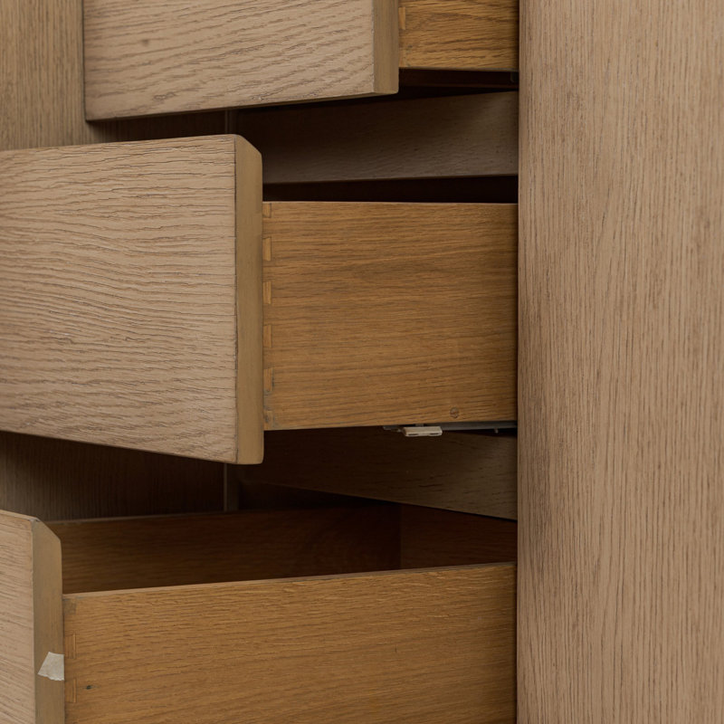 Everett Double Vanity-Satin Light Wash Oak, Satin Light Wash Oak Veneer