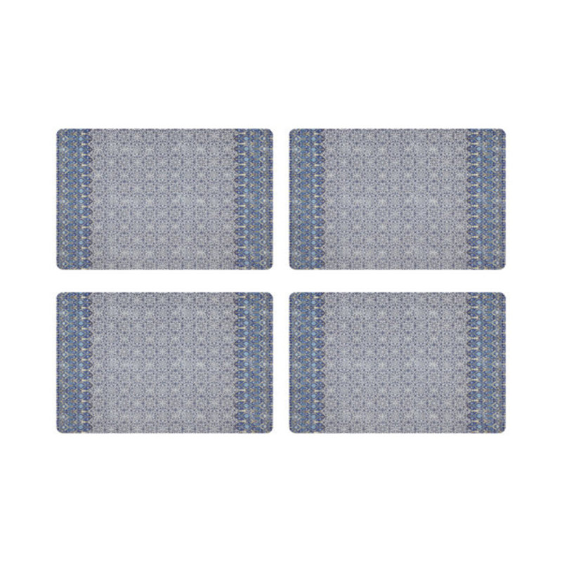 Iznik Pebbles 17.5" Vinyl Placemat, Blue