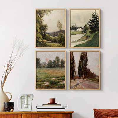 «Vintage Landscape CCXL III», ensemble de 4 encadrés