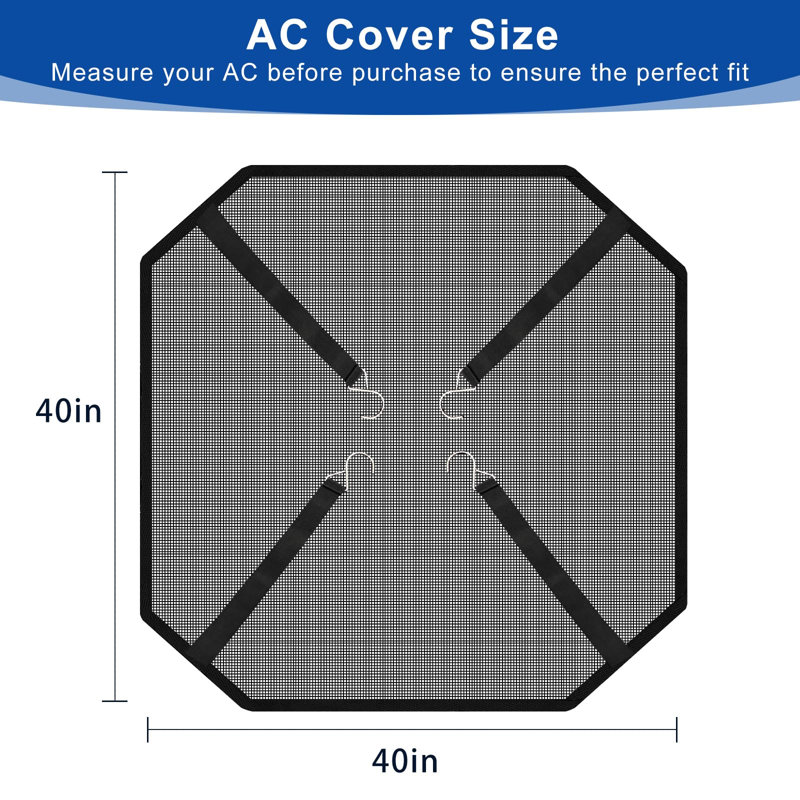 Central Air Conditioner Mesh Covers For Outside Units, Top Universal Upgrade Mesh Outdoor AC Unit Cover Defender For All Seasons (28" X 28")