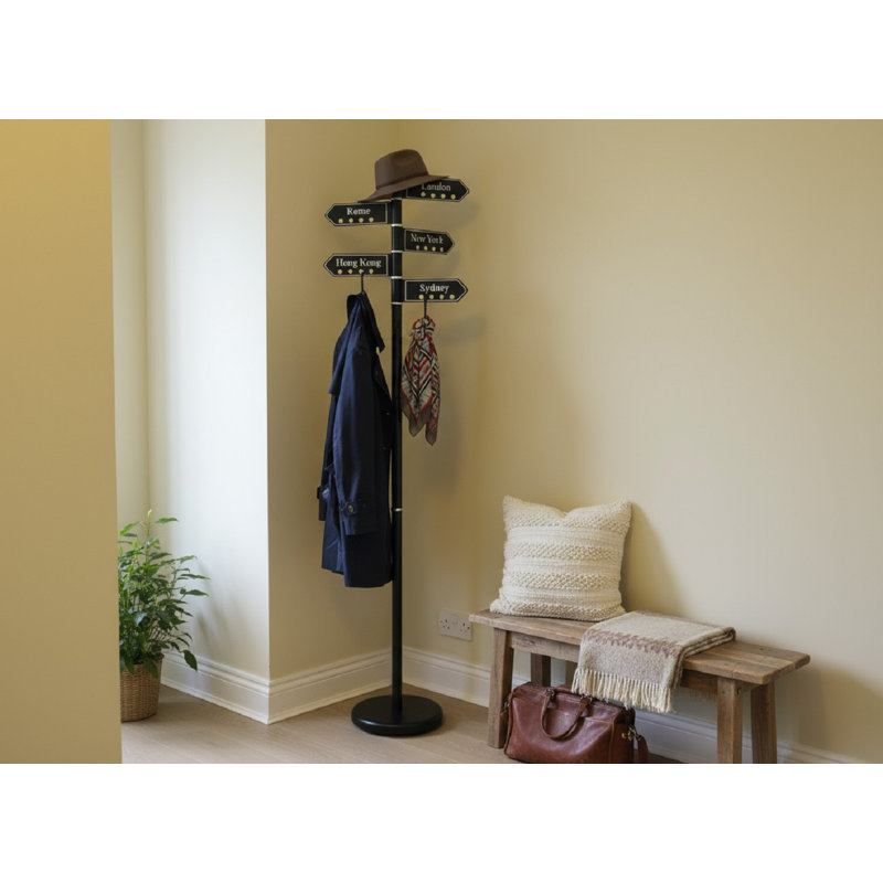 Metal Freestanding Coat Rack, Black