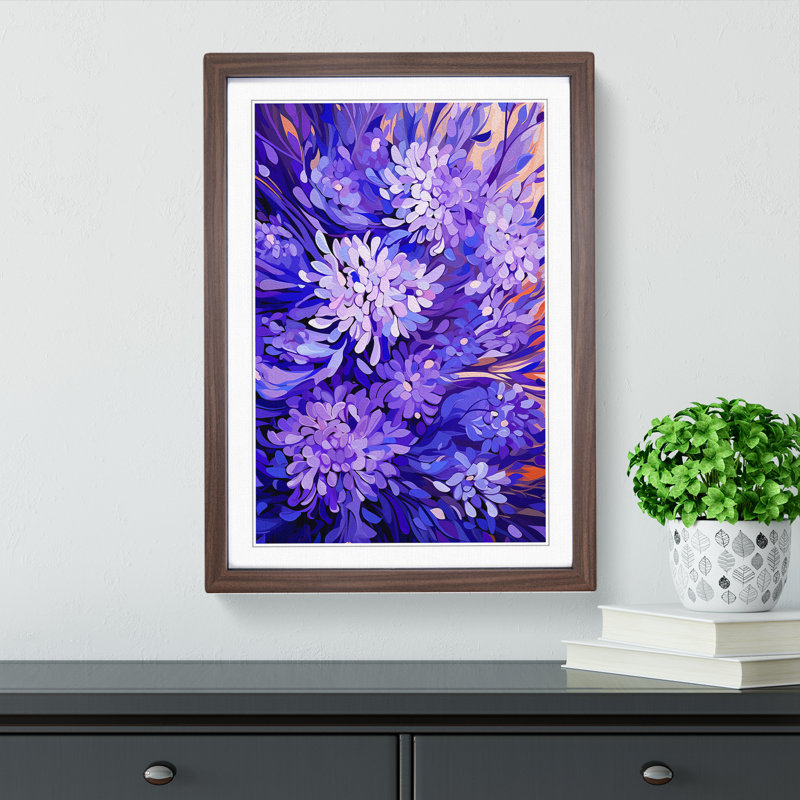 Lavender Flower Orphism Art - Framed Print, Walnut Framed, 46cm H x 34cm W x 2cm D
